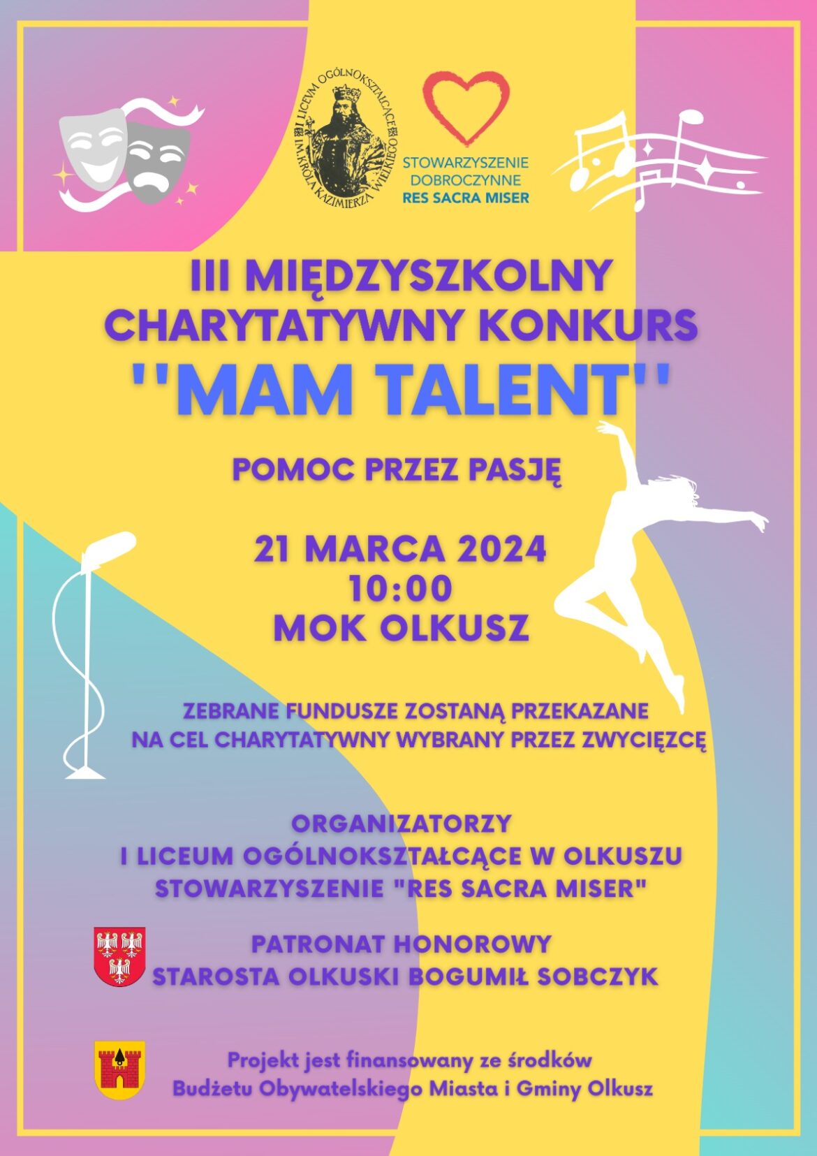Zaproszenie Iii Międzyszkolny Charytatywny Konkurs „mam Talent” I